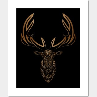 Electric Line Art Elk Posters and Art